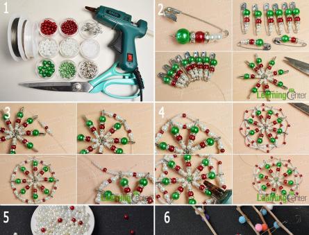 Olika sätt att väva snöflingor från pärlor och bugles enligt mönster Snöflingor från pärlor steg-för-steg-instruktioner